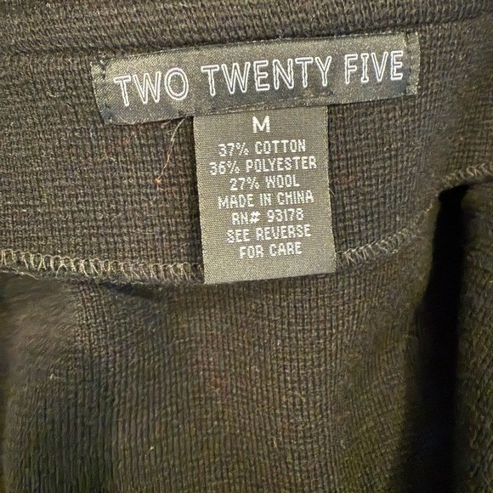 Two Twenty Five Womens Black Knit Blazer Coat Wool Blend Open Front Cardigan M - Picture 2 of 5
